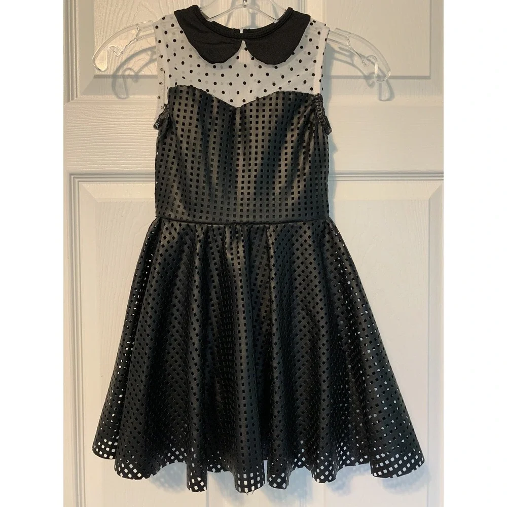 Reverence Dance Costume Character Dress Youth Medium Pierced Faux Leather Dots